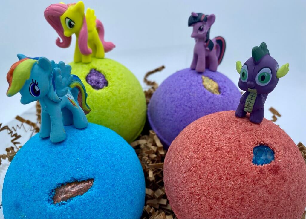 Pony Kids Bath Bomb Gift Box with Pony Toys Inside 4 ct