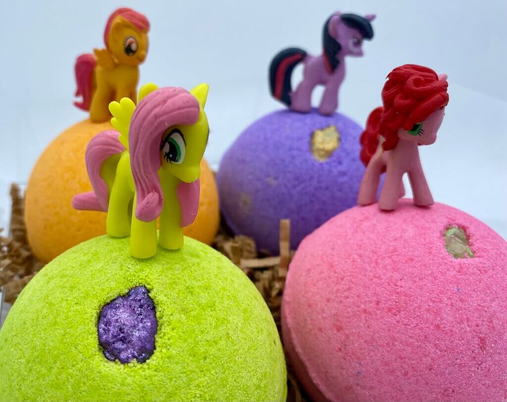 Pony Kids Bath Bomb Gift Box with Pony Toys Inside - 4 ct