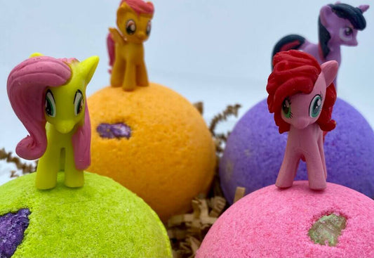 Pony Kids Bath Bomb Gift Box with Pony Toys Inside - 4 ct