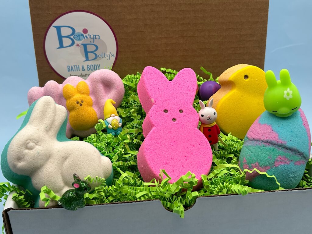 Easter Kids Bath Bombs Collection Box with Holiday Themed Toys Inside  - 5 ct