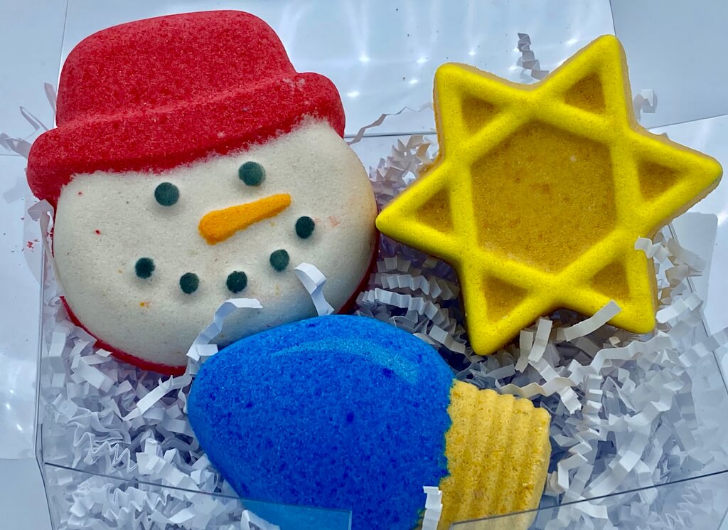 Hanukkah Kids Bath Bomb Gift Box with Toys Inside - 3 ct