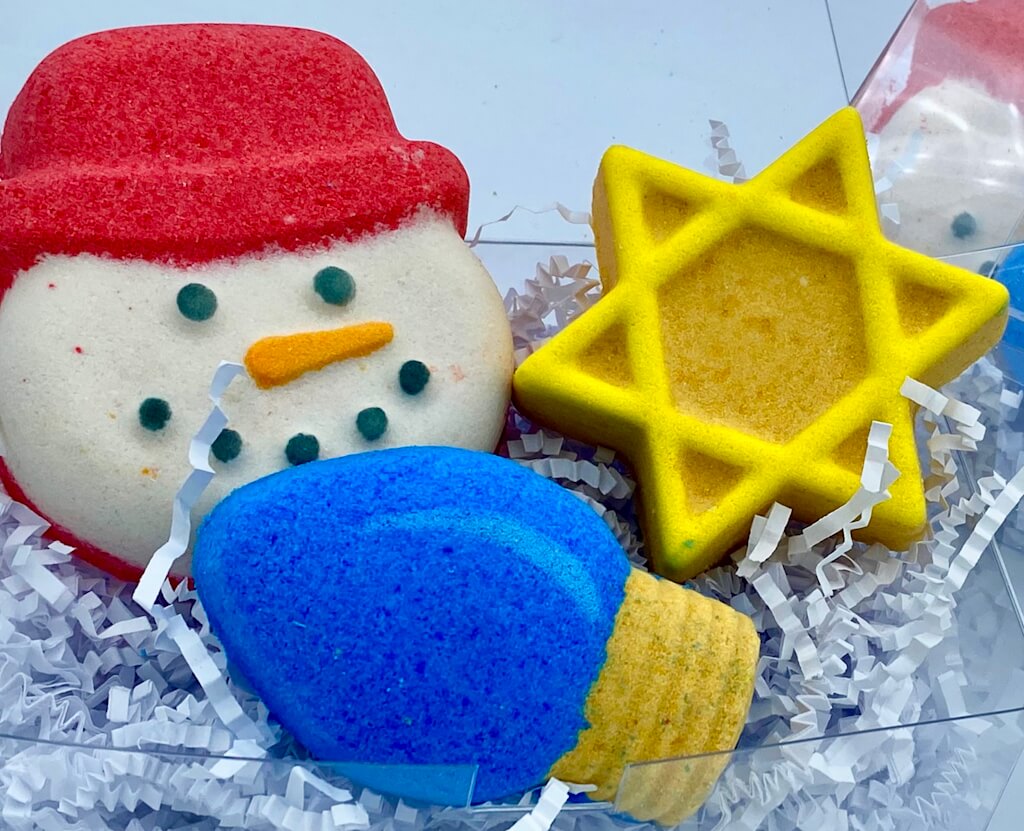 Hanukkah Kids Bath Bomb Gift Box with Toys Inside - 3 ct