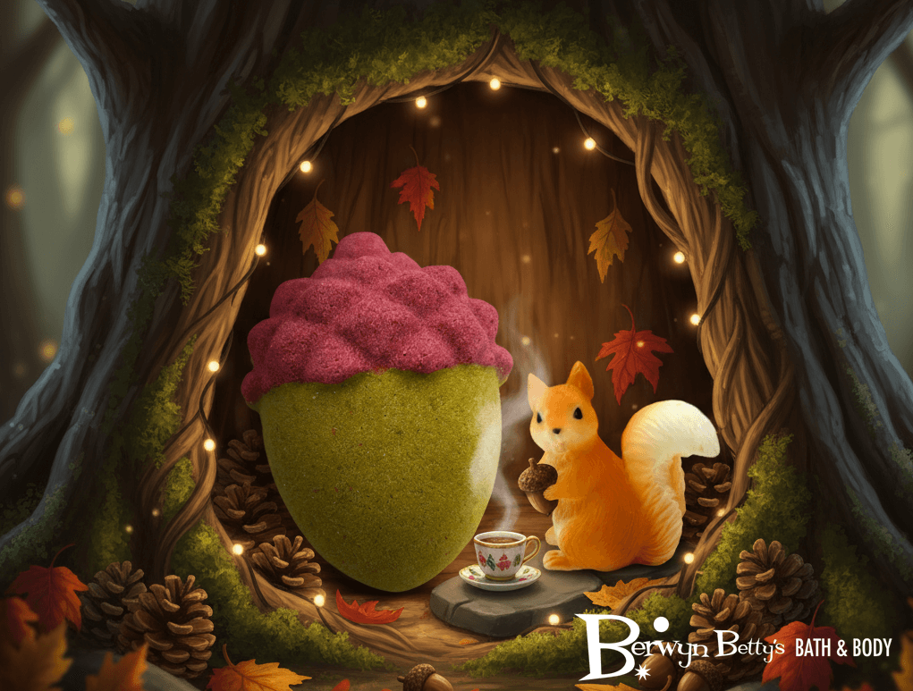 Acorn Kids Bath Bomb with Squirrel Figure Inside - Berwyn Betty's Bath & Body Shop