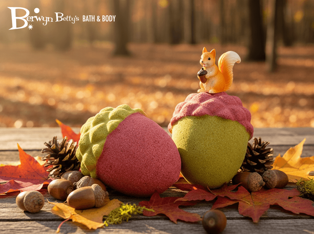 Acorn Kids Bath Bomb with Squirrel Figure Inside - Berwyn Betty's Bath & Body Shop