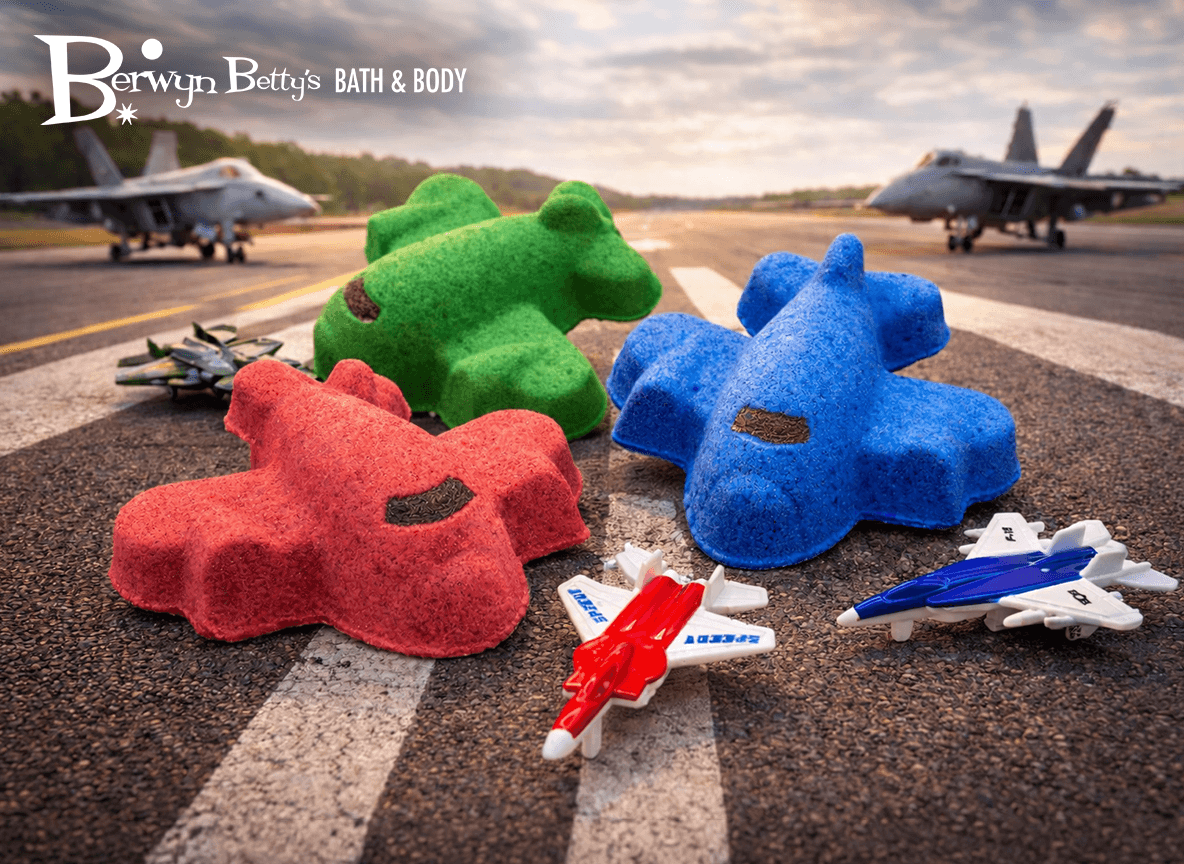 Airplane Kids Bath Bomb with Toy Airplane Inside - Berwyn Betty's Bath & Body Shop