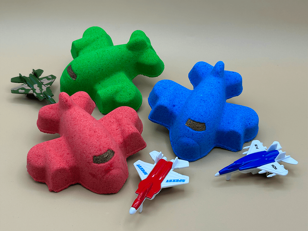Airplane Kids Bath Bomb with Toy Airplane Inside - Berwyn Betty's Bath & Body Shop