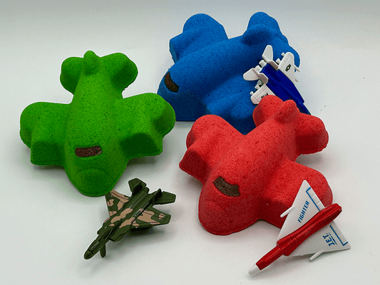 Airplane Kids Bath Bomb with Toy Airplane Inside - Berwyn Betty's Bath & Body Shop