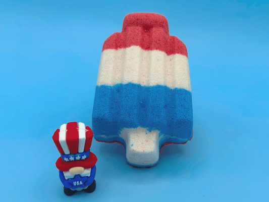 America Pop Kids Bath Bomb with Patriotic Gnome Figure Inside - Berwyn Betty's Bath & Body Shop