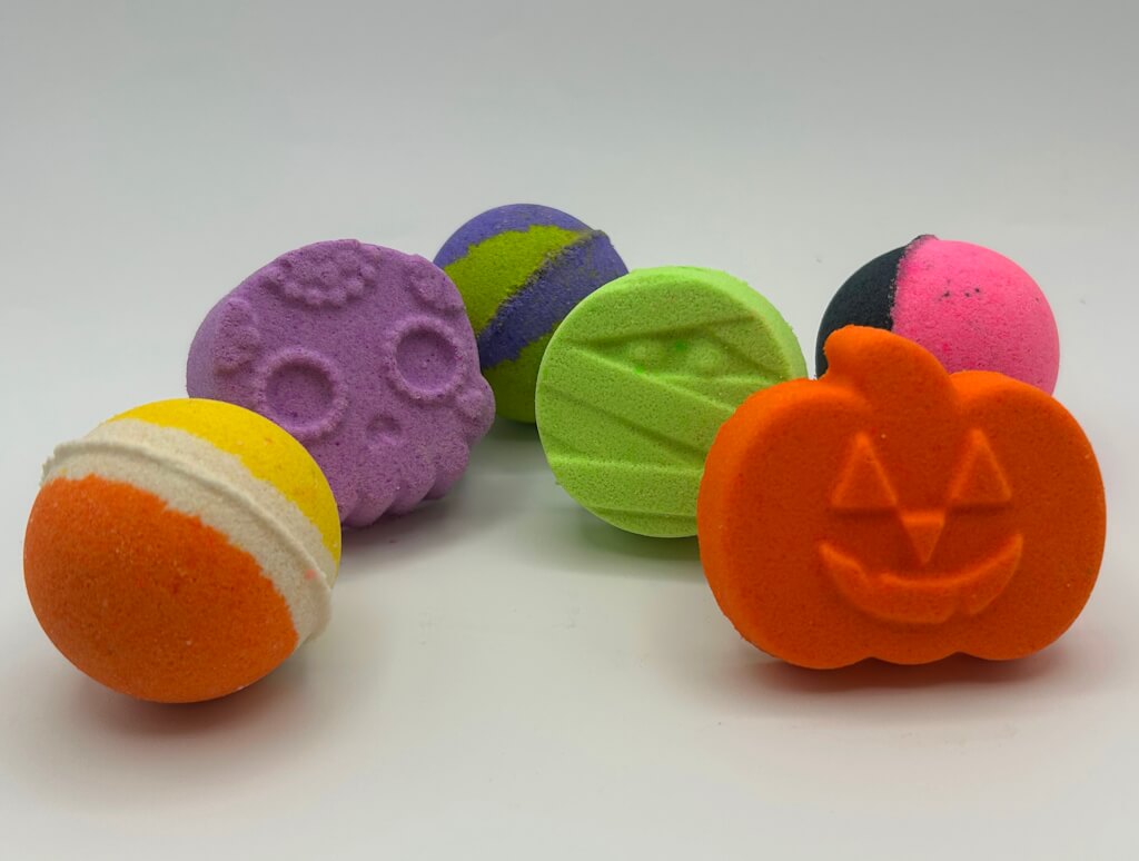 BASICS HALLOWEEN Kids Bath Bomb Bag with Toy Surprises Inside - 6 ct - Berwyn Betty's Bath & Body Shop