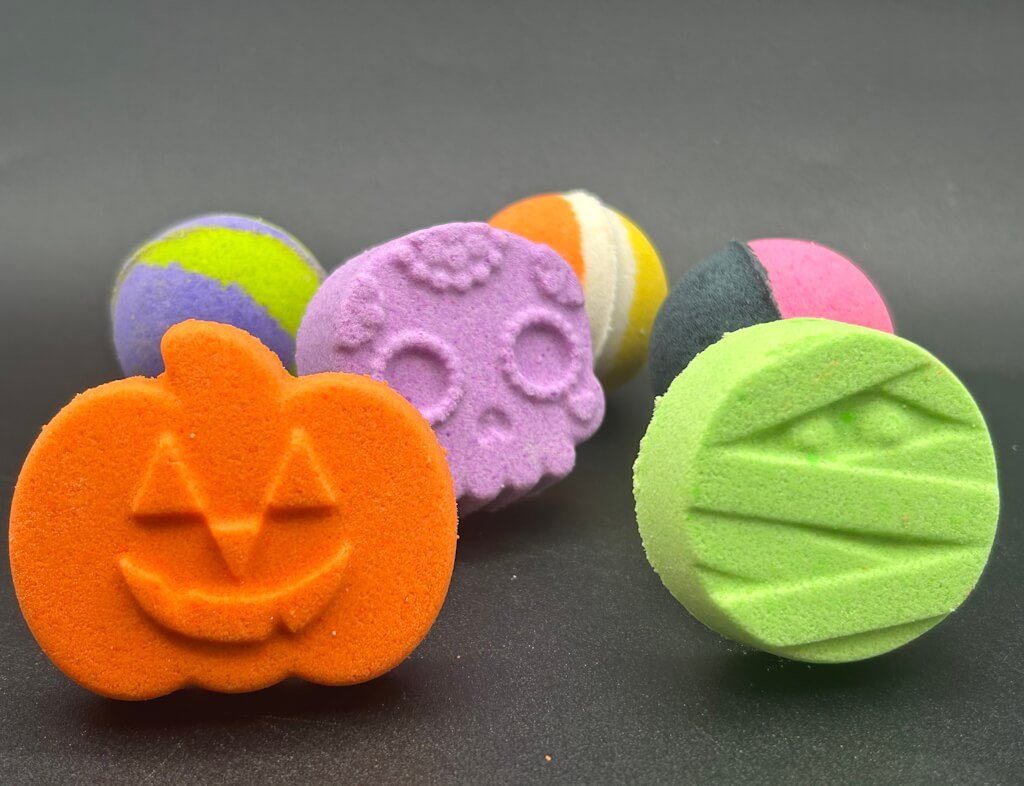 BASICS HALLOWEEN Kids Bath Bomb Bag with Toy Surprises Inside - 6 ct - Berwyn Betty's Bath & Body Shop