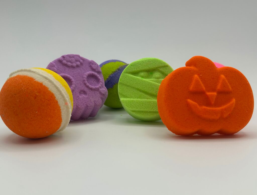 BASICS HALLOWEEN Kids Bath Bomb Bag with Toy Surprises Inside - 6 ct - Berwyn Betty's Bath & Body Shop