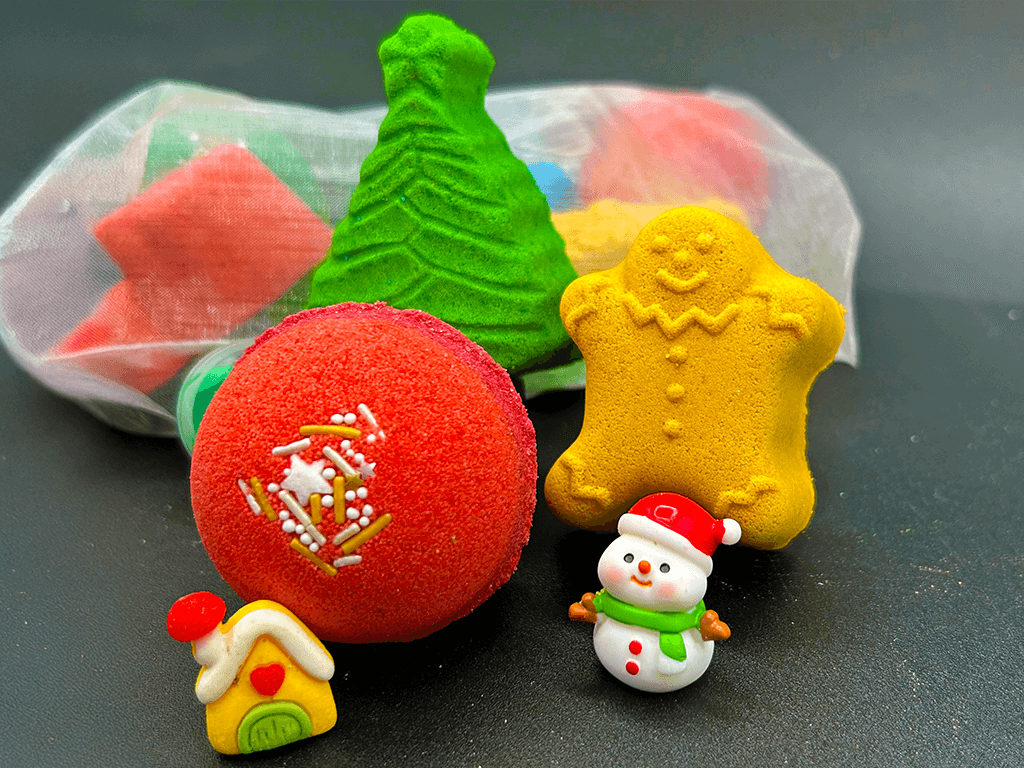 BASICS HOLIDAY ORNAMENTS Kids Bath Bomb Bag with Toy Surprises Inside - 6 ct - Berwyn Betty's Bath & Body Shop