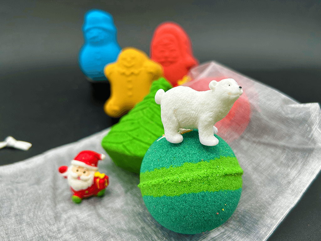 BASICS HOLIDAY ORNAMENTS Kids Bath Bomb Bag with Toy Surprises Inside - 6 ct - Berwyn Betty's Bath & Body Shop