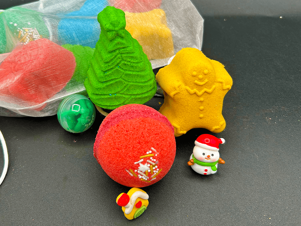 BASICS HOLIDAY ORNAMENTS Kids Bath Bomb Bag with Toy Surprises Inside - 6 ct - Berwyn Betty's Bath & Body Shop