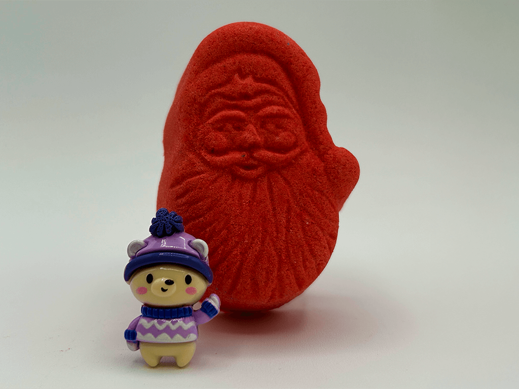 BASICS Holiday Santa Kids Bath Bomb with Christmas Surprise Inside - Berwyn Betty's Bath & Body Shop