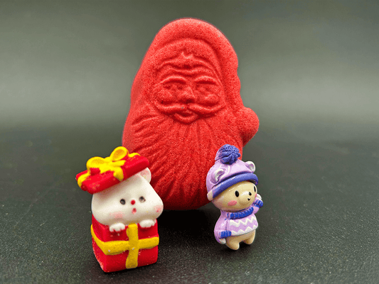 BASICS Holiday Santa Kids Bath Bomb with Christmas Surprise Inside - Berwyn Betty's Bath & Body Shop