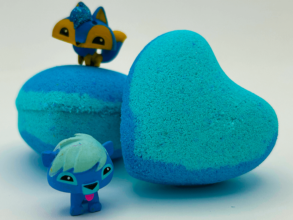 BASICS MINI HEART Kids Bath Bomb with Animal Jams Toy Inside - Berwyn Betty's Bath & Body Shop