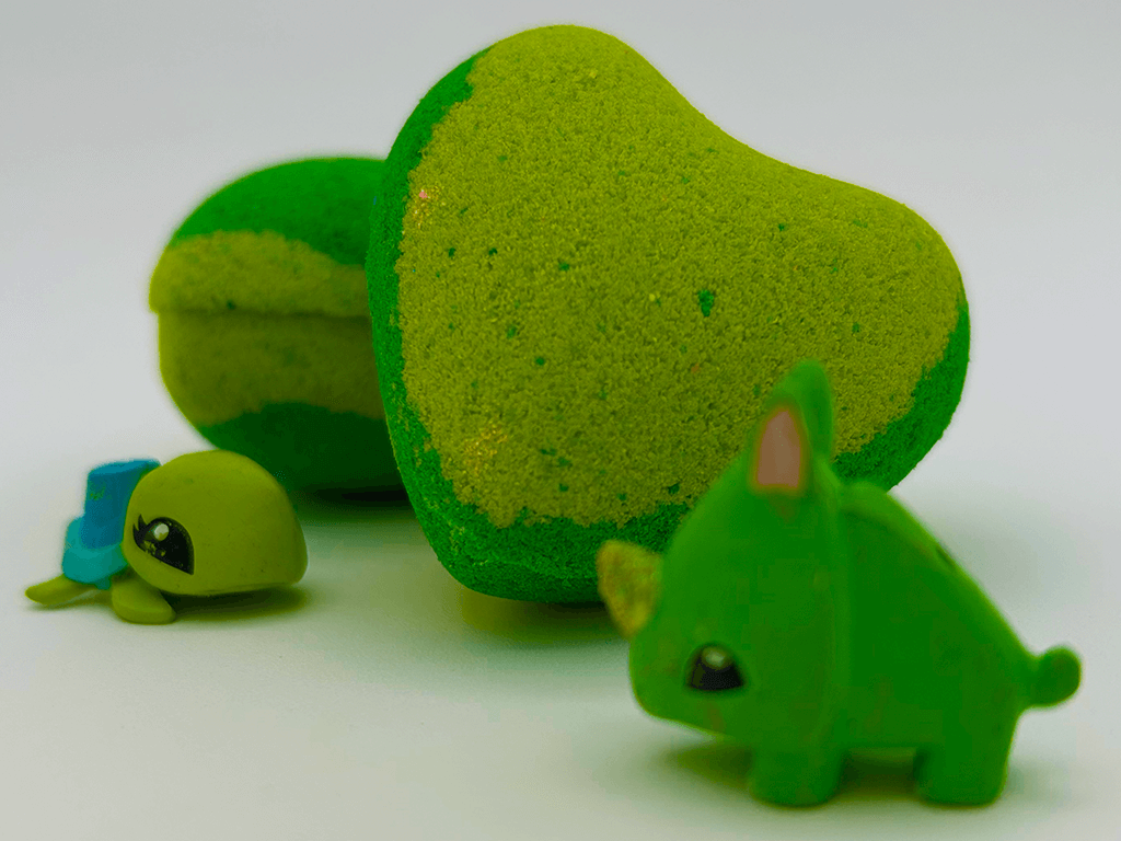BASICS MINI HEART Kids Bath Bomb with Animal Jams Toy Inside - Berwyn Betty's Bath & Body Shop