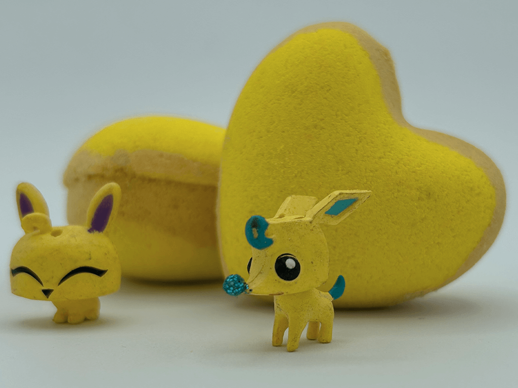 BASICS MINI HEART Kids Bath Bomb with Animal Jams Toy Inside - Berwyn Betty's Bath & Body Shop