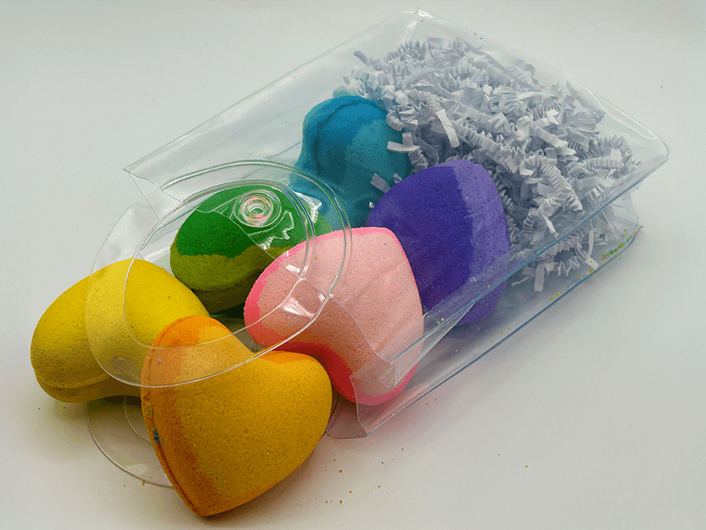 BASICS MINI HEARTS Kids Bath Bombs with Animal Toys in Each in Gift Bag - 6 ct - Berwyn Betty's Bath & Body Shop