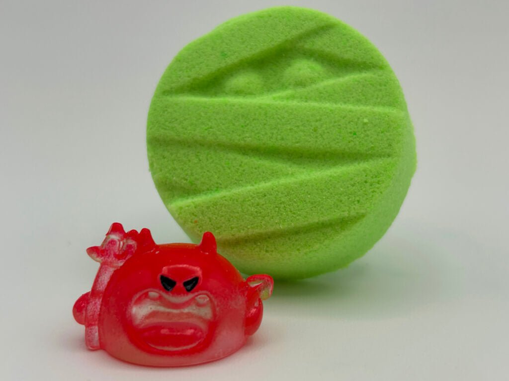 BASICS Mini Mummy Face Kids Bath Bomb with Halloween - Themed Toy Inside - Berwyn Betty's Bath & Body Shop