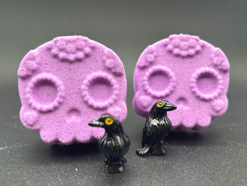 💀 BASICS Mini Sugar Skull Kids Bath Bomb with Surprise Halloween - Themed Toy Inside - Berwyn Betty's Bath & Body Shop