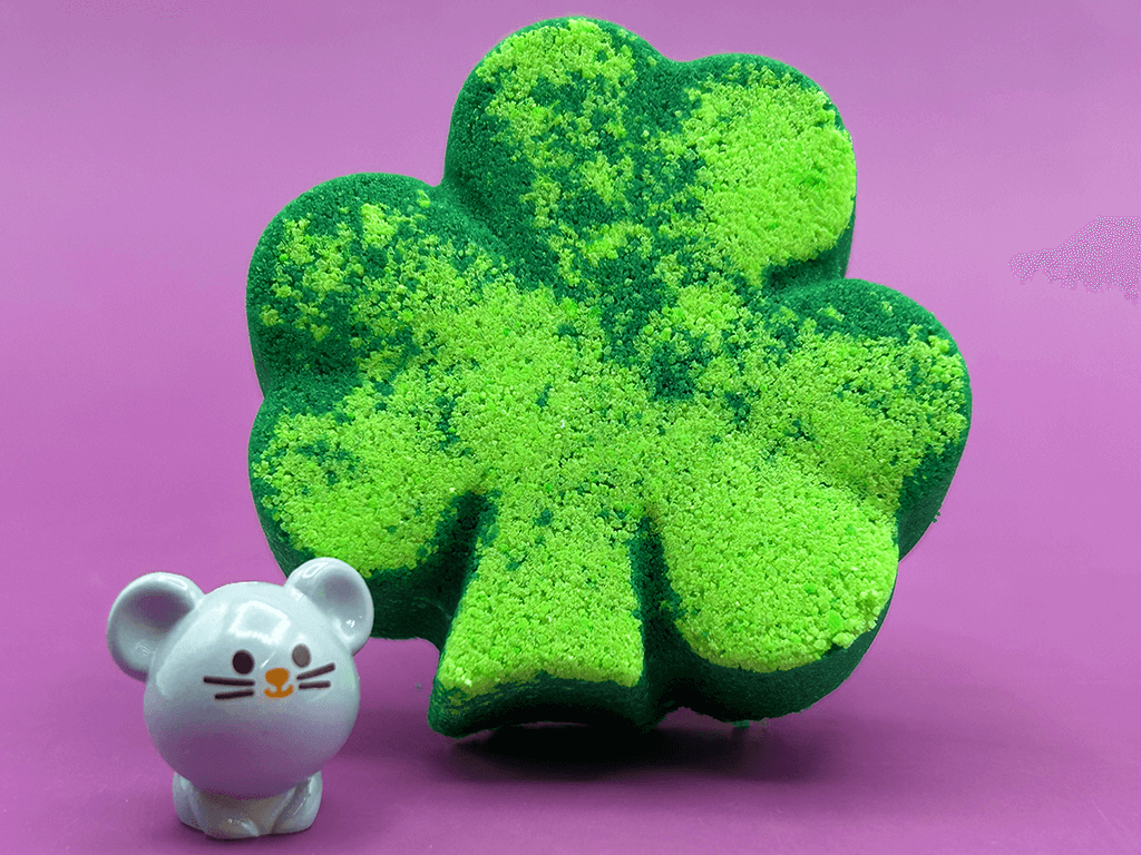 BASICS St Patrick Mini Shamrock Kids Bath Bomb Gift Bag with Surprise Animal Figure Inside - 6 Pack - Berwyn Betty's Bath & Body Shop