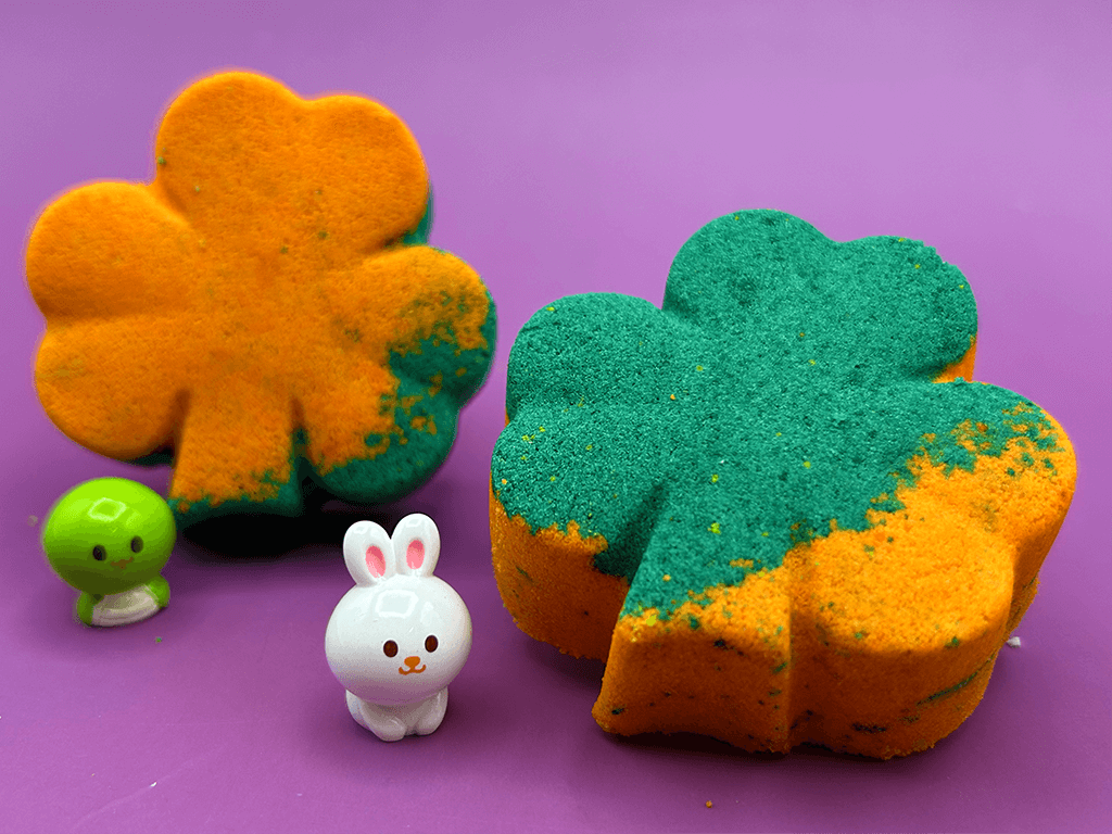 BASICS St Patrick Mini Shamrock Kids Bath Bomb Gift Bag with Surprise Animal Figure Inside - 6 Pack - Berwyn Betty's Bath & Body Shop