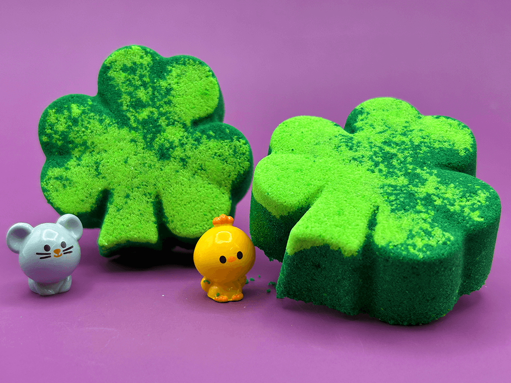 BASICS St Patrick Mini Shamrock Kids Bath Bomb with Surprise Animal Figure Inside - Berwyn Betty's Bath & Body Shop