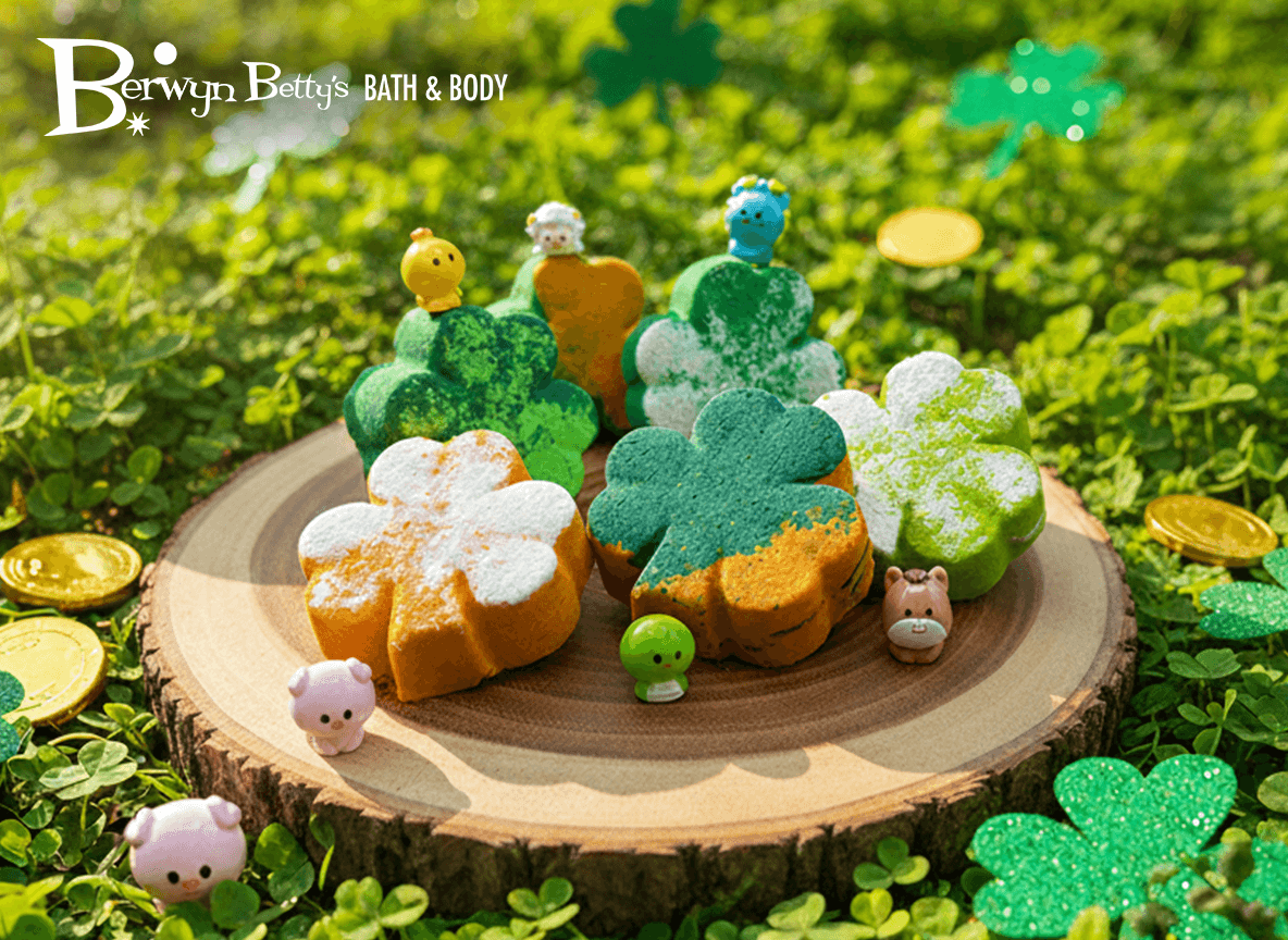 BASICS St Patrick Mini Shamrock Kids Bath Bomb with Surprise Animal Figure Inside - Berwyn Betty's Bath & Body Shop