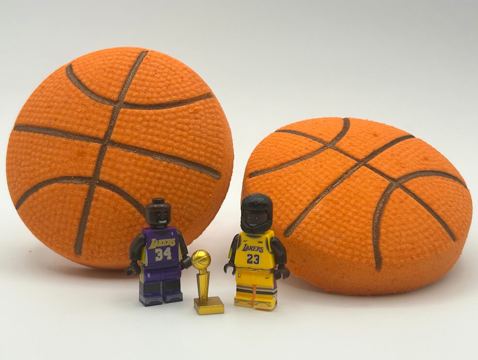 Basketball Kids Bath Bomb with Professional Basketball Player Minifigure Toy Inside - Berwyn Betty's Bath & Body Shop