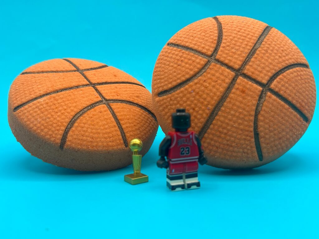 Basketball Kids Bath Bomb with Professional Basketball Player Minifigure Toy Inside - Berwyn Betty's Bath & Body Shop