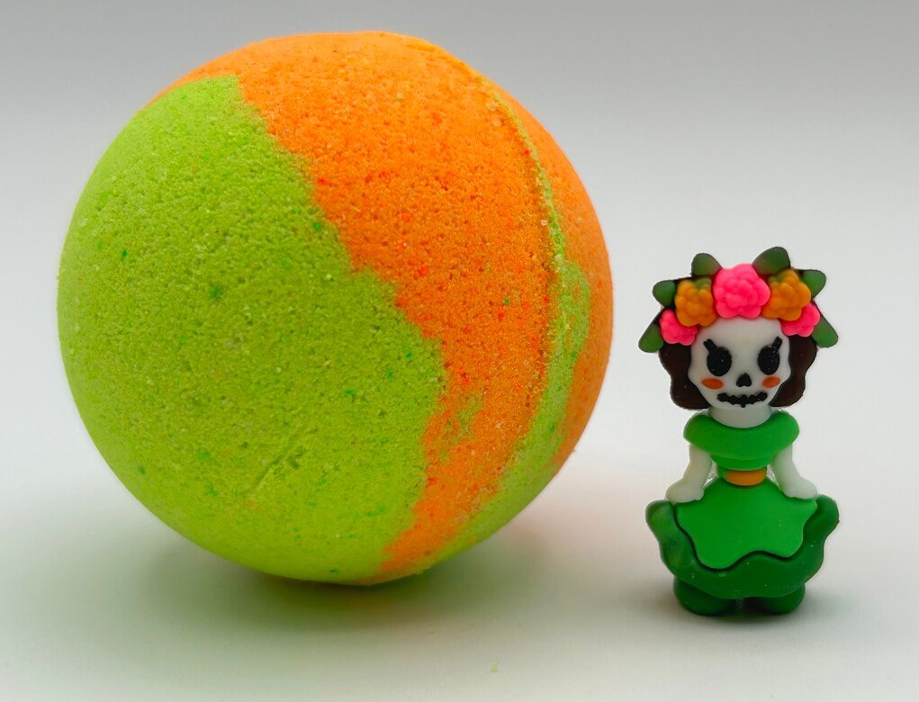 Bath Bomb with Day of the Dead Figure Inside - Berwyn Betty's Bath & Body Shop
