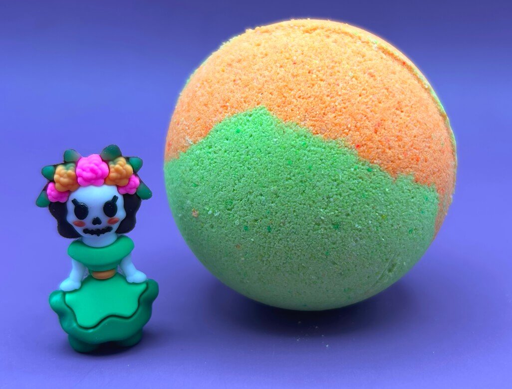 Bath Bomb with Day of the Dead Figure Inside - Berwyn Betty's Bath & Body Shop