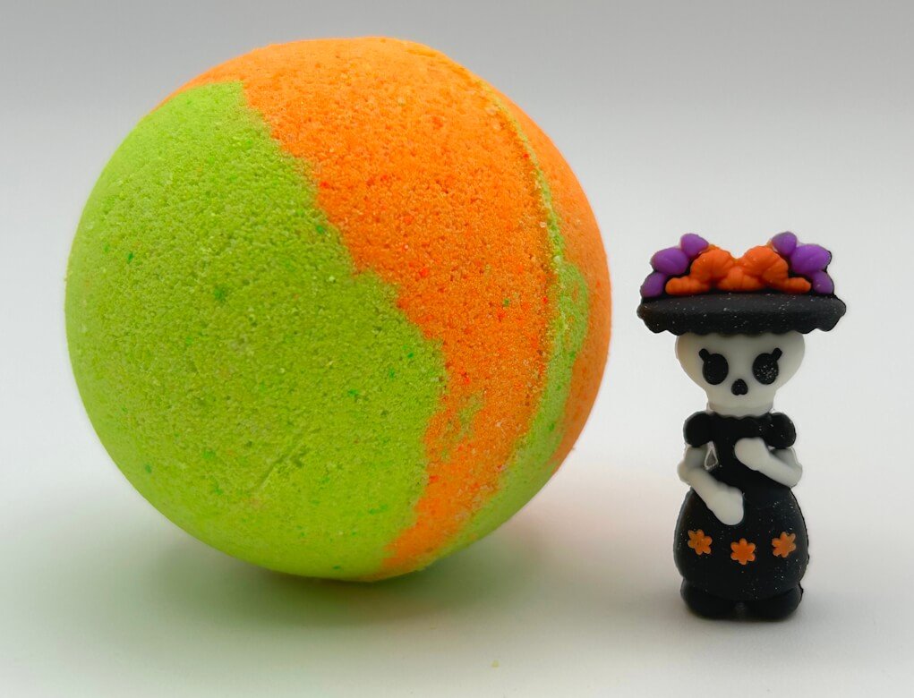 Bath Bomb with Day of the Dead Figure Inside - Berwyn Betty's Bath & Body Shop