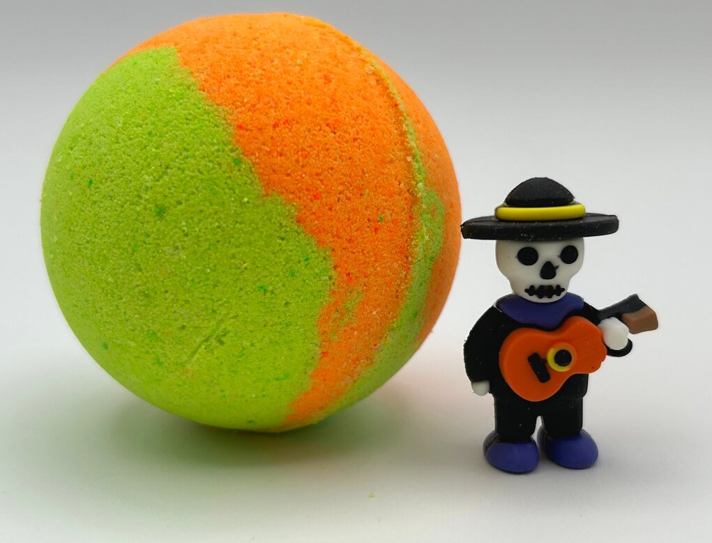 Bath Bomb with Day of the Dead Figure Inside - Berwyn Betty's Bath & Body Shop