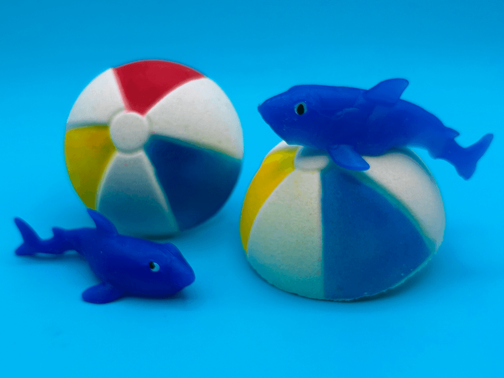 Beach Ball Kids Bath Bomb with Shark Toy Inside - Berwyn Betty's Bath & Body Shop