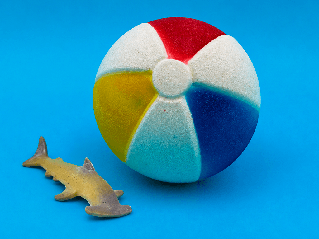 Beach Ball Kids Bath Bomb with Shark Toy Inside - Berwyn Betty's Bath & Body Shop