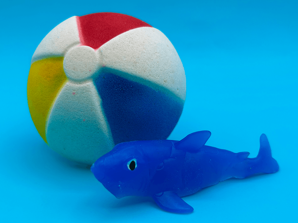 Beach Ball Kids Bath Bomb with Shark Toy Inside - Berwyn Betty's Bath & Body Shop