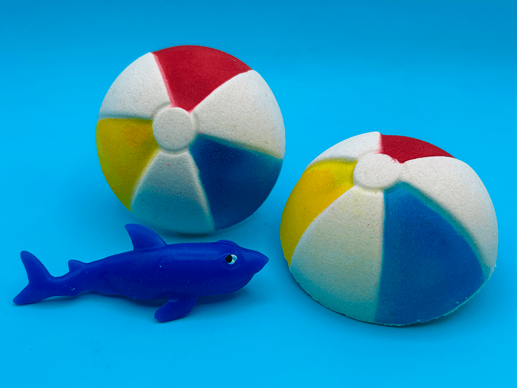 Beach Ball Kids Bath Bomb with Shark Toy Inside - Berwyn Betty's Bath & Body Shop