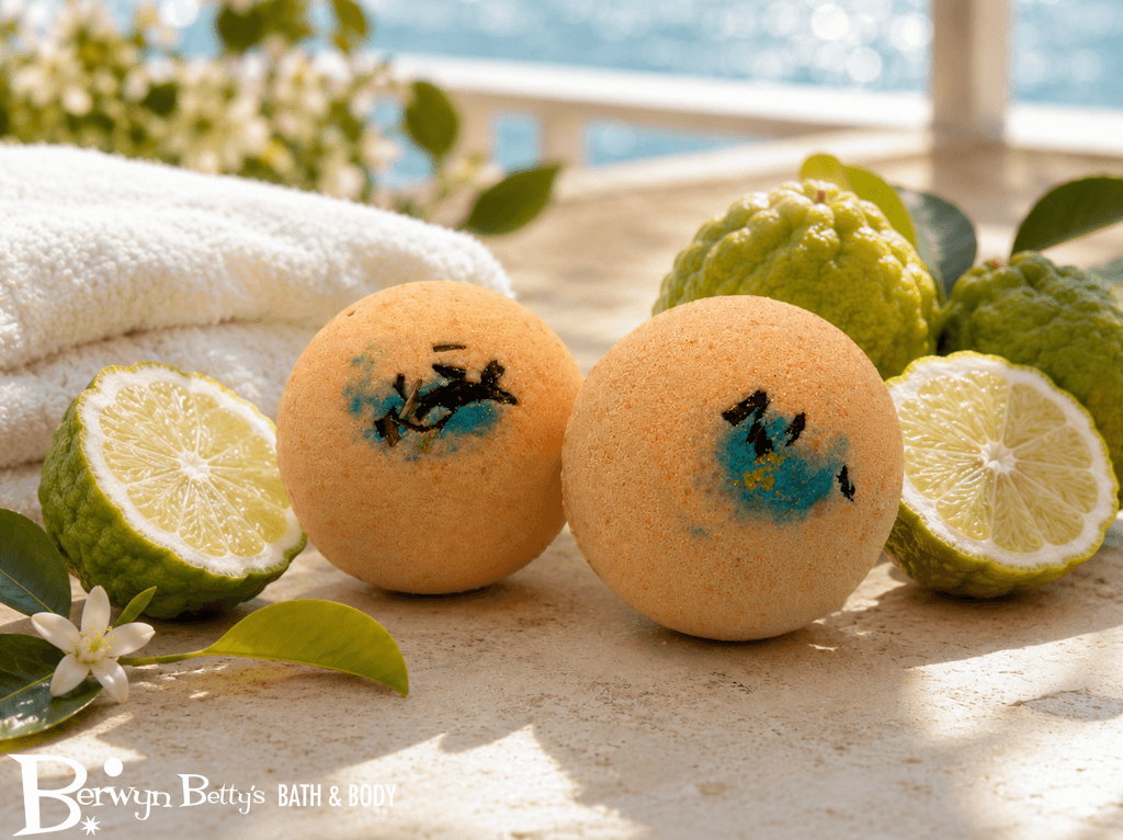 Bergamot Scented Bath Bombs with Handcrafted Soap Inside - 2 ct - Berwyn Betty's Bath & Body Shop