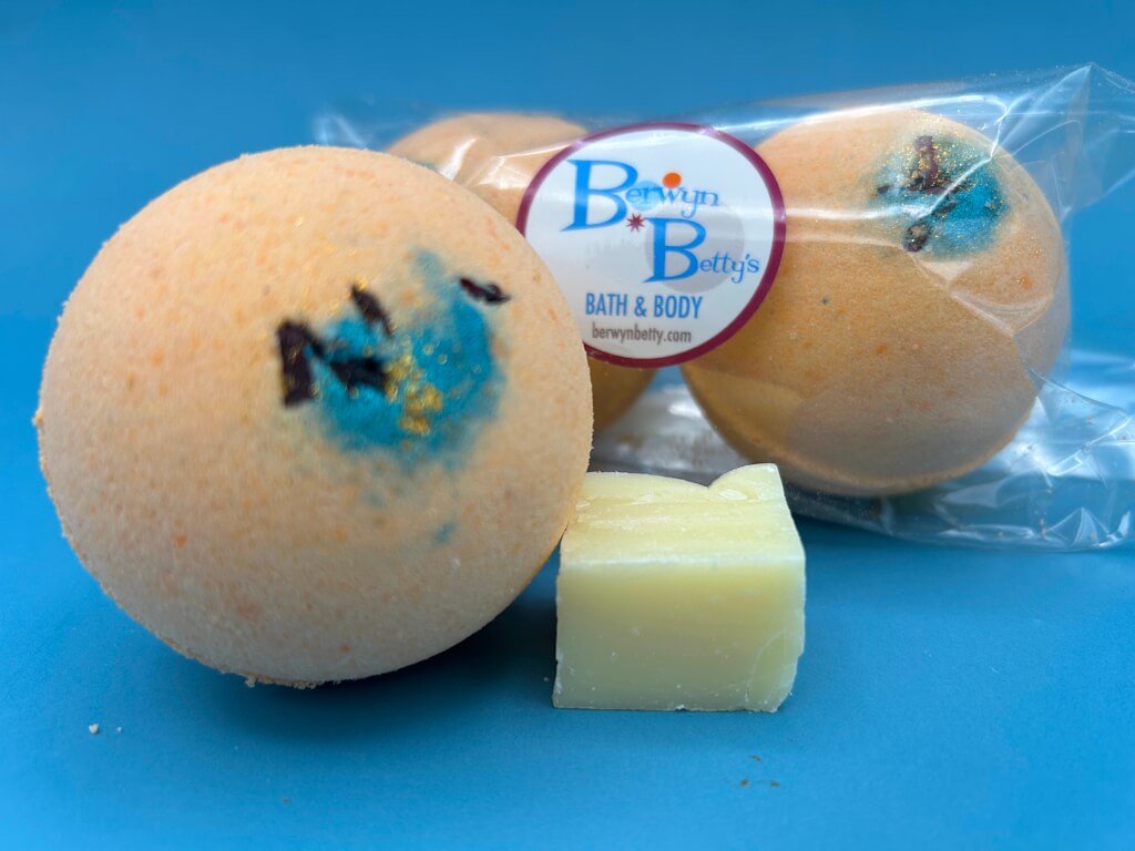 Bergamot Scented Bath Bombs with Handmade Soap Inside - 2 ct - Berwyn Betty's Bath & Body Shop