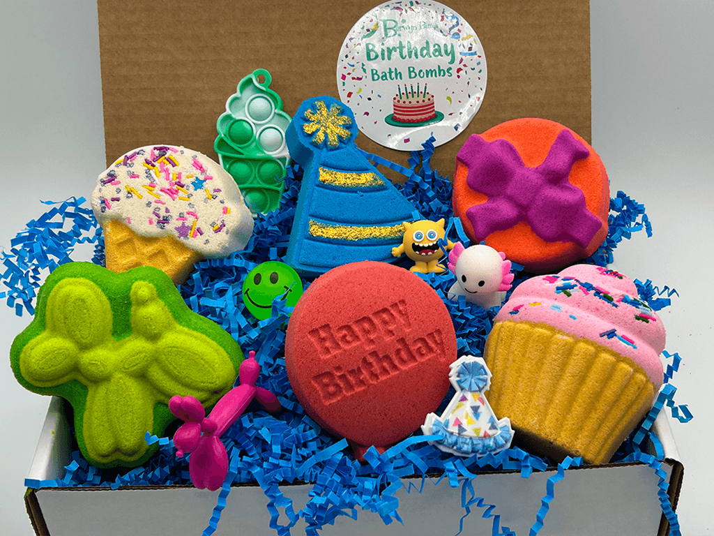 BIRTHDAY Kids Bath Bomb Collection Box - 6 ct - Berwyn Betty's Bath & Body Shop