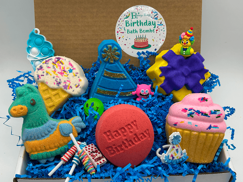 BIRTHDAY Kids Bath Bomb Collection Box - 6 ct - Berwyn Betty's Bath & Body Shop