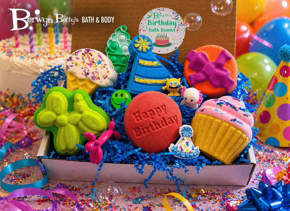 BIRTHDAY Kids Bath Bomb Collection Box - 6 ct - Berwyn Betty's Bath & Body Shop