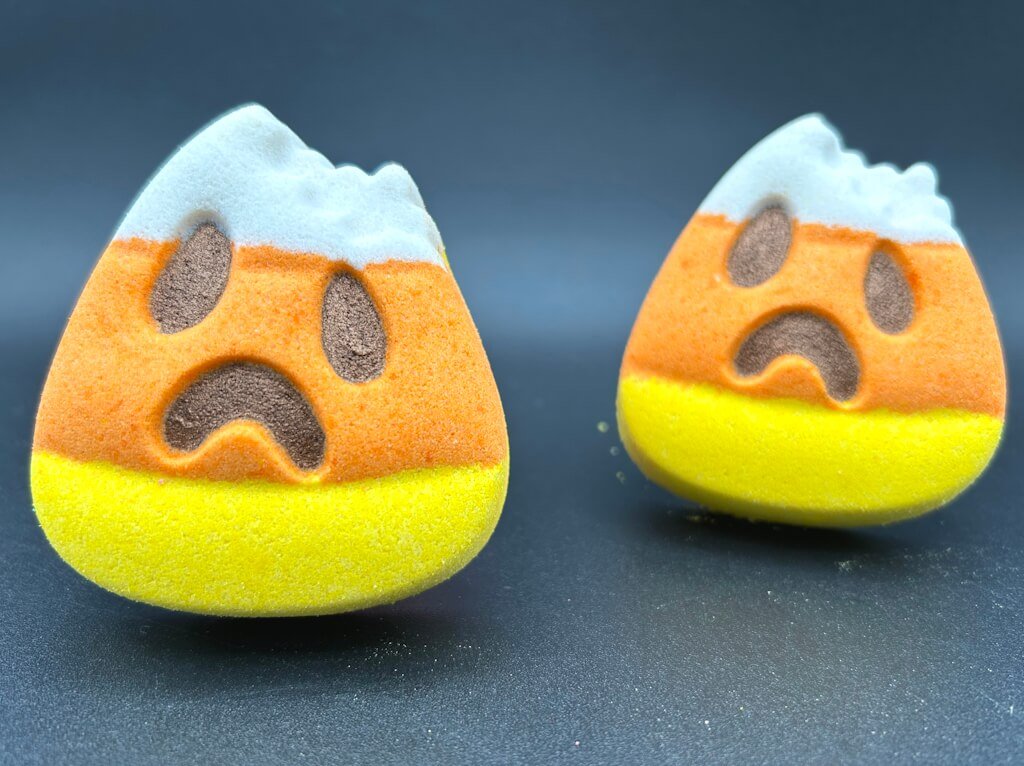 Bitten Candy Corn Kids Bath Bomb with Zombie Mini Figurine Inside - Berwyn Betty's Bath & Body Shop