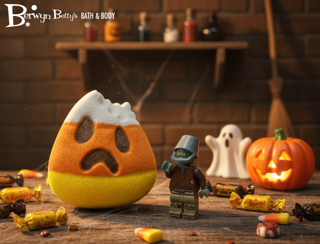 🧟 Bitten Candy Corn Kids Bath Bomb with Zombie Toy Surprise Inside! - Berwyn Betty's Bath & Body Shop
