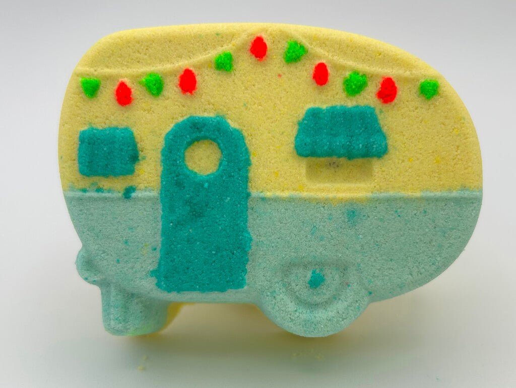 Camper Bath Bomb with Big Foot Toy Figurine Inside - Berwyn Betty's Bath & Body Shop