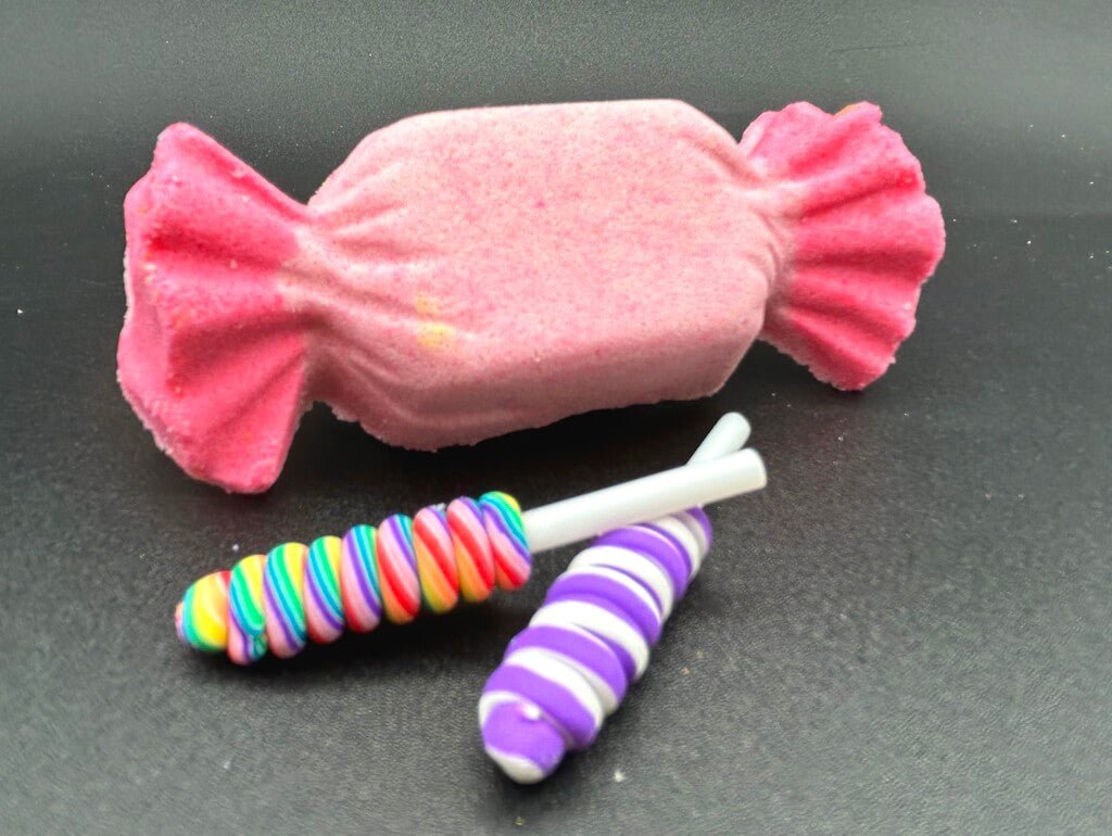 Candy Shaped Kids Bath Bomb with Plastic Toy Candy Inside - Berwyn Betty's Bath & Body Shop