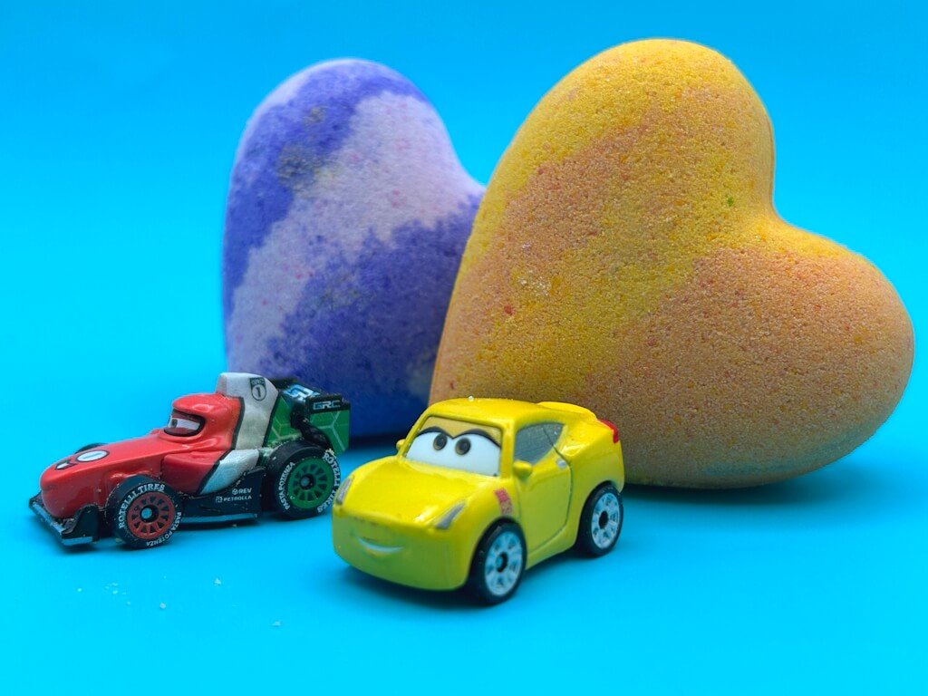 CARS HEART Kids Bath Bomb with Car Toy Inside - Berwyn Betty's Bath & Body Shop